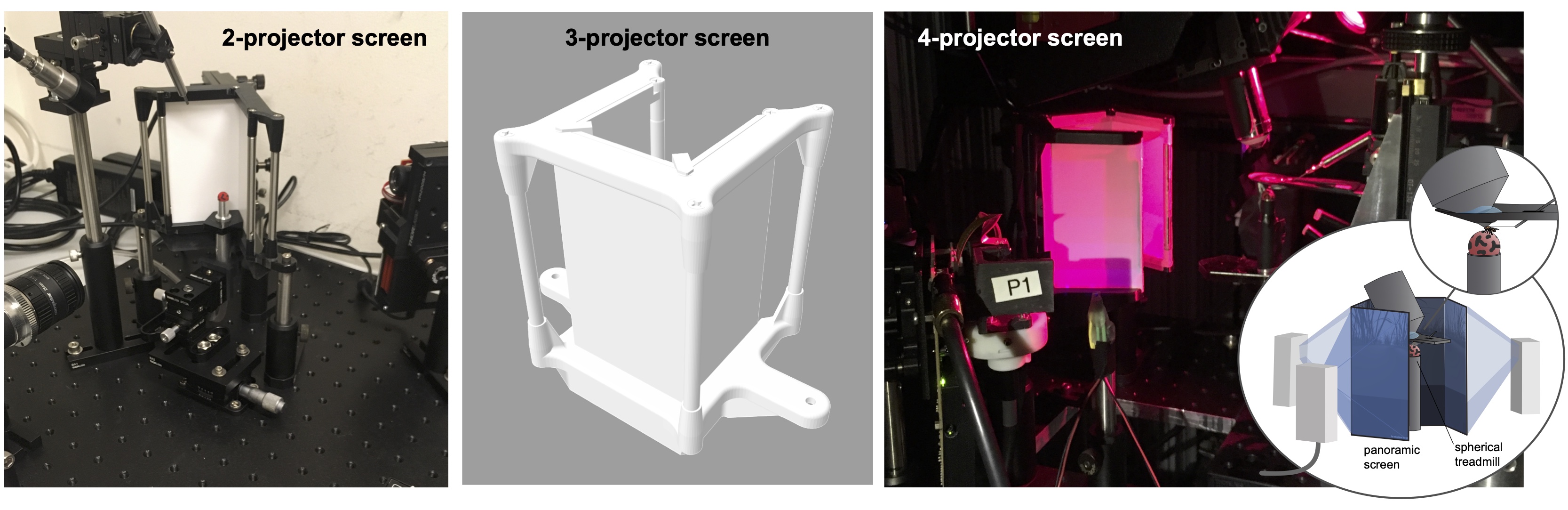 three screen geometries